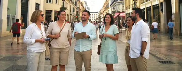 Turistas disfrutando de Málaga