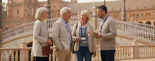Turistas disfrutando de Sevilla